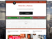 Tablet Screenshot of hotel3nations.com